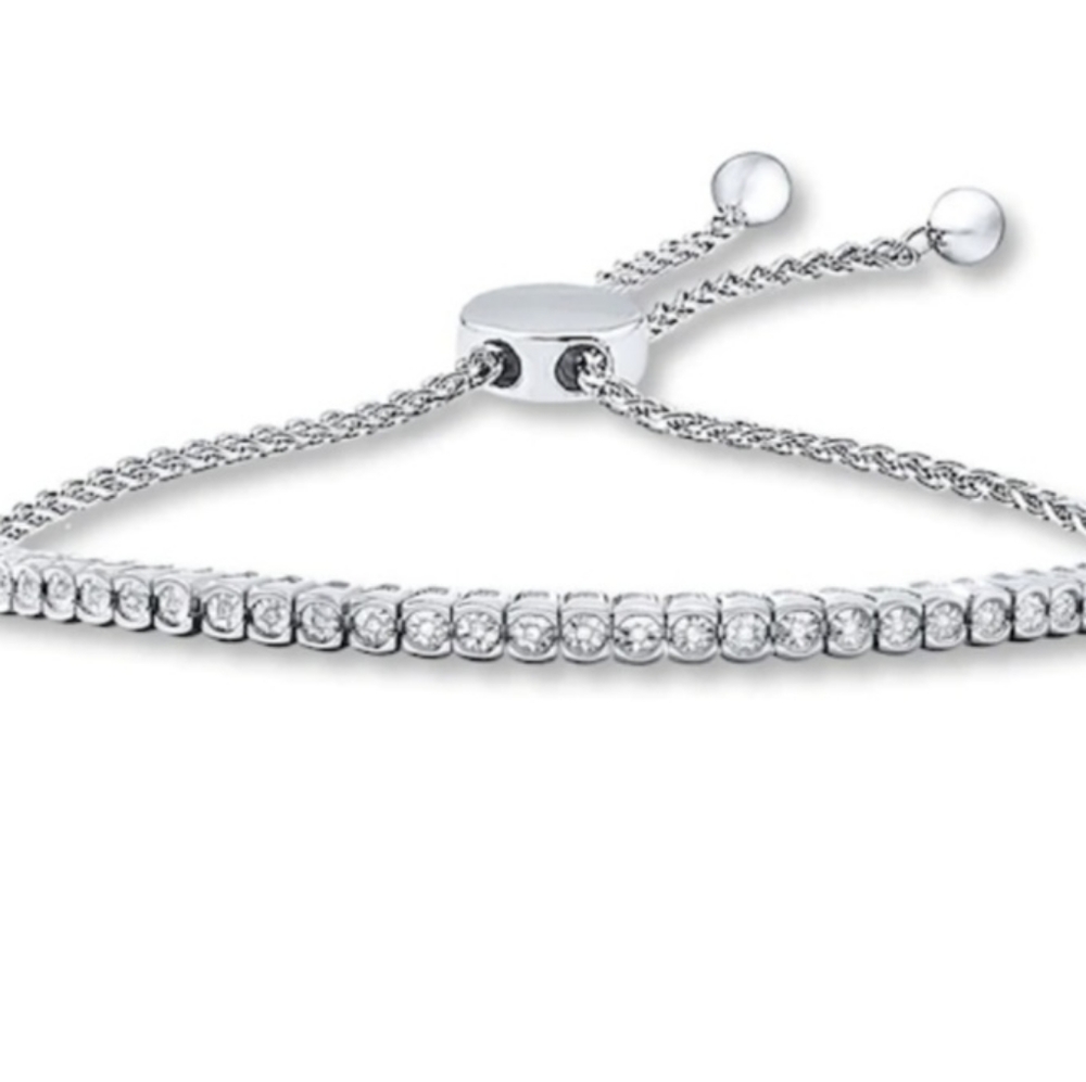 Bolo Bracelet 1/15 ct tw Diamonds Sterling Silver MSRP $399.99